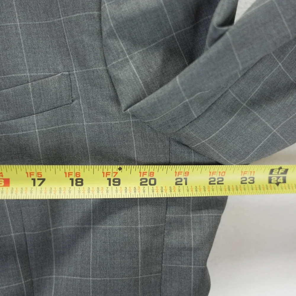 Jos. A. Bank Joseph Suit Jacket Mens 44L Windowpane 100% Wool Blazer 2-Button